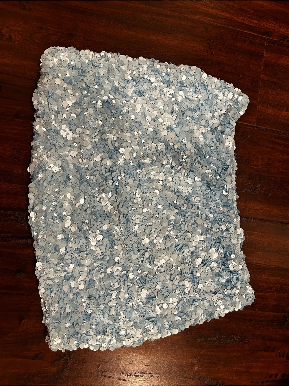 Light Blue Sequin Mini Skirt